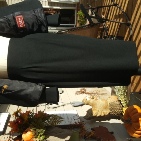 JOS. A. BANK CLOTHIERS ♡ Vintage Black 2pc Pure Wool Fully Lined Skirt Suit 4 - Picture 15 of 17